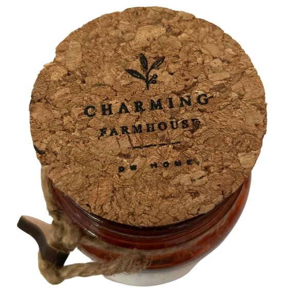 Charming Farmhouse Pumpkin Pie Scented Candle Large Glass Jar With Spoon Accent - Picture 3 of 4